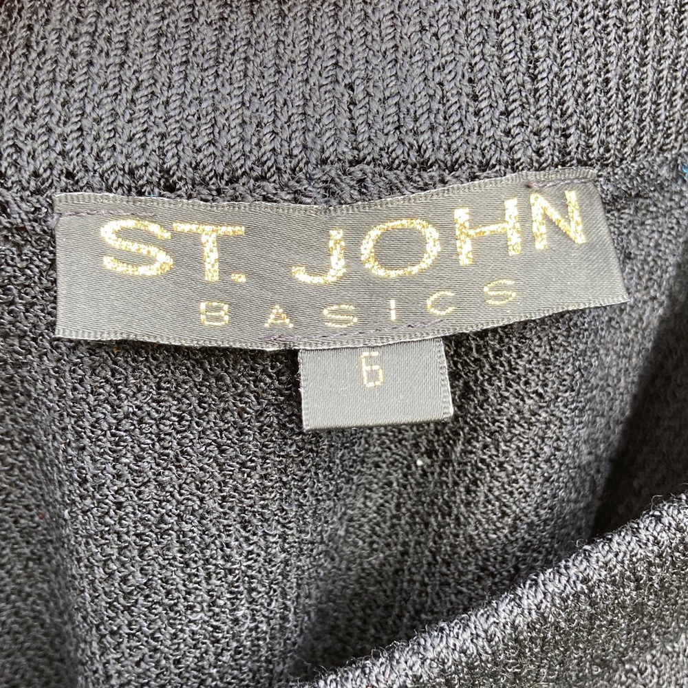 Vtg St. John Basics Black Label Santana Knit Skirt, Black, Made in USA - Picture 4 of 7